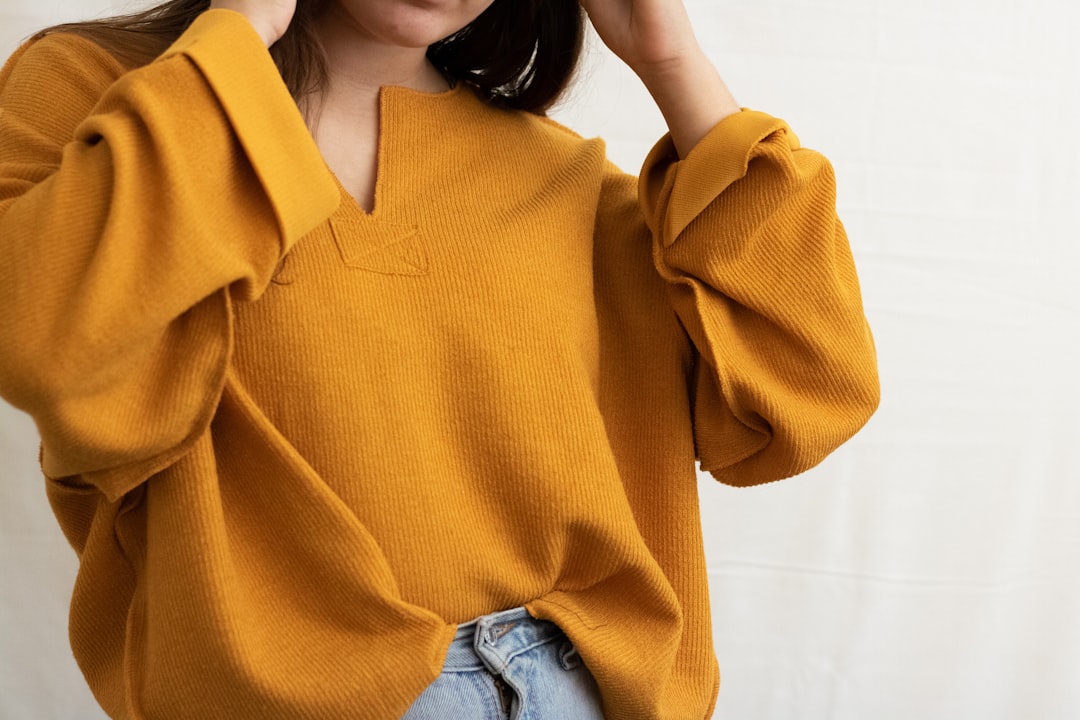 Yellow shirt on model